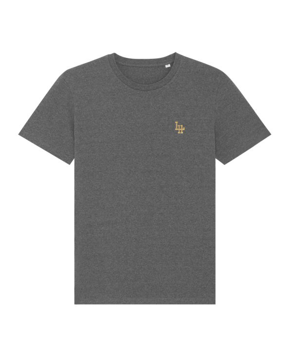 T-Shirt LH Noir recyclé (Moutarde brodé)