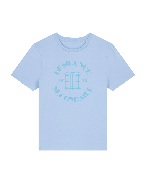 T-shirt Bio Girl Cabane Ciel (Bleu Céleste)