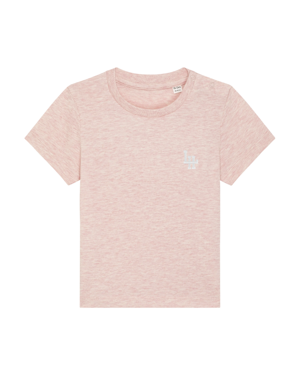 T-shirt LH BB Rose-Crème (Blanc brodé)