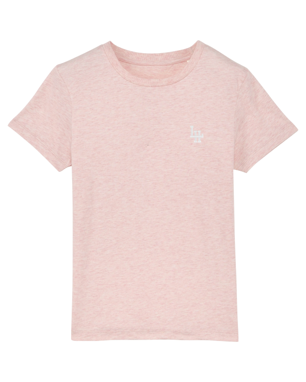 T-shirt LH Kid Rose-Crème chiné (Blanc brodé)