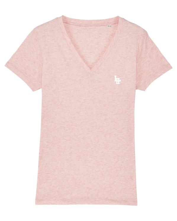 T-shirt V LH Girl Rose-Crème chiné (Blanc)